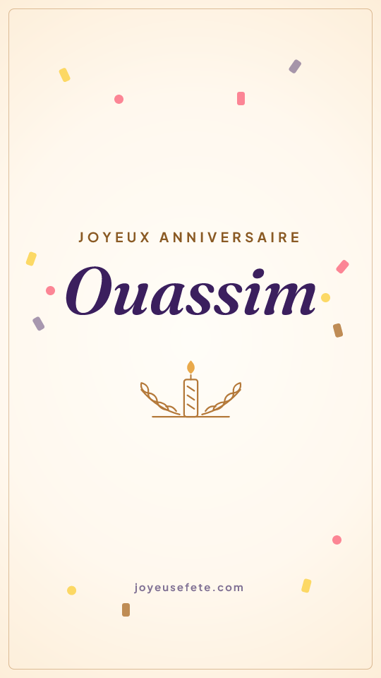 Image « Joyeux anniversaire Ouassim » au format story