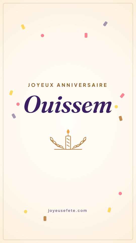 Image « Joyeux anniversaire Ouissem » au format story