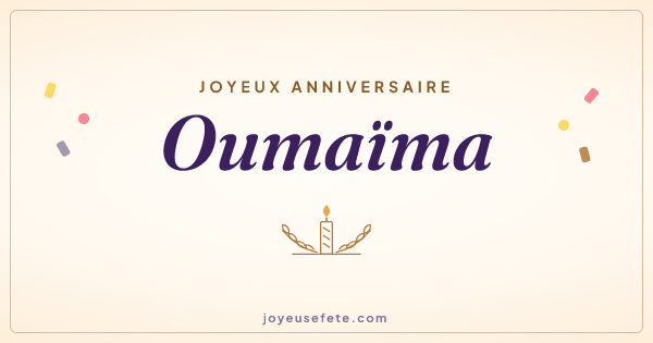 Image « Joyeux anniversaire Oumaïma » au format large