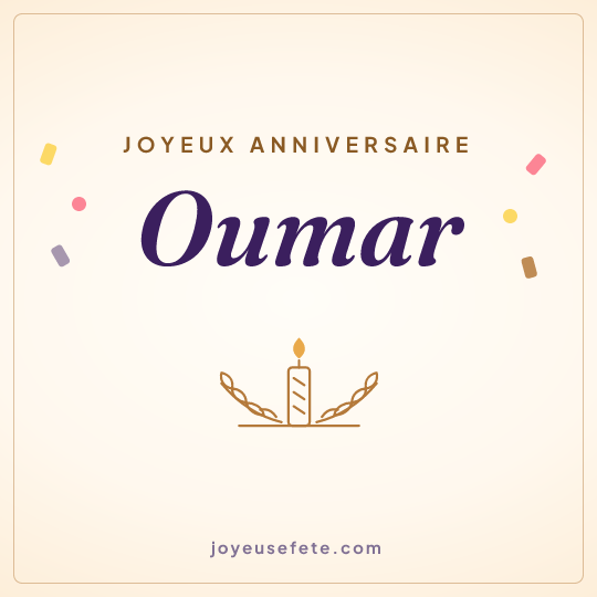 Image carrée « Joyeux anniversaire Oumar » pour WhatsApp