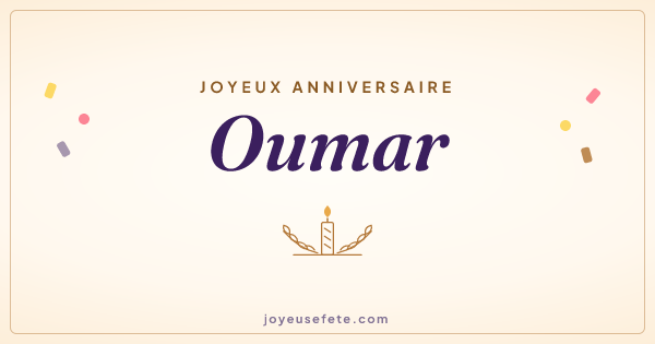 Image « Joyeux anniversaire Oumar » au format large