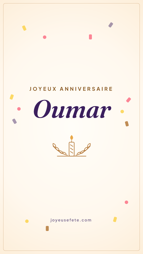 Image « Joyeux anniversaire Oumar » au format story