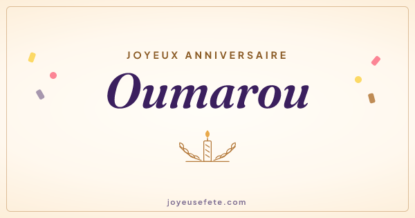 Image « Joyeux anniversaire Oumarou » au format large