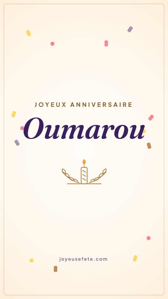 Image « Joyeux anniversaire Oumarou » au format story