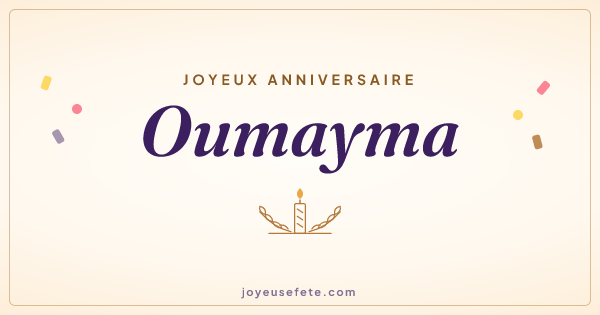 Image « Joyeux anniversaire Oumayma » au format large