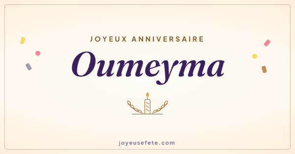 Image « Joyeux anniversaire Oumeyma » au format large