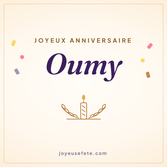 Image carrée « Joyeux anniversaire Oumy » pour WhatsApp
