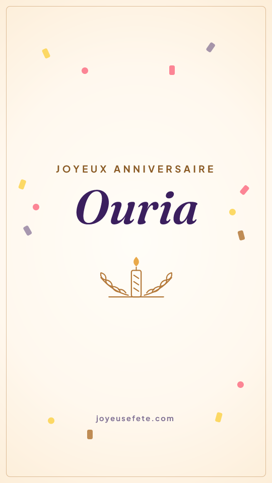 Image « Joyeux anniversaire Ouria » au format story