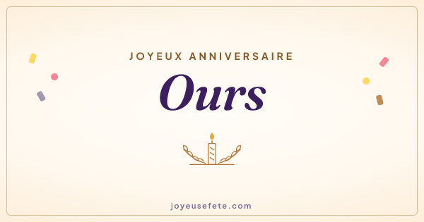 Image « Joyeux anniversaire Ours » au format large