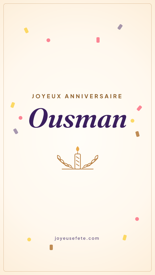 Image « Joyeux anniversaire Ousman » au format story