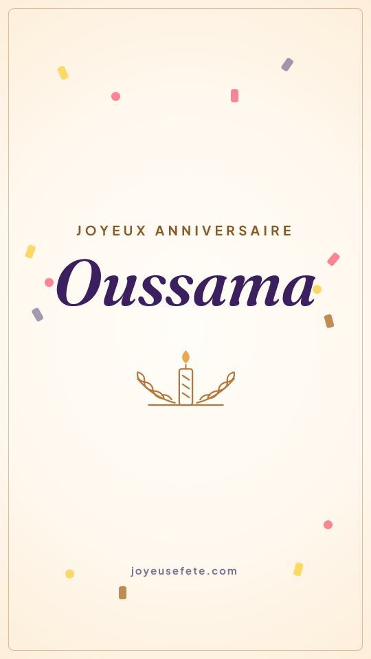 Image « Joyeux anniversaire Oussama » au format story