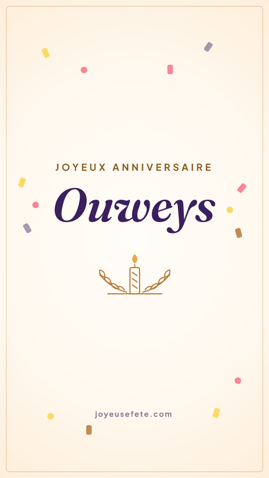 Image « Joyeux anniversaire Ouweys » au format story