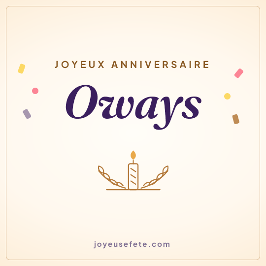 Image carrée « Joyeux anniversaire Oways » pour WhatsApp