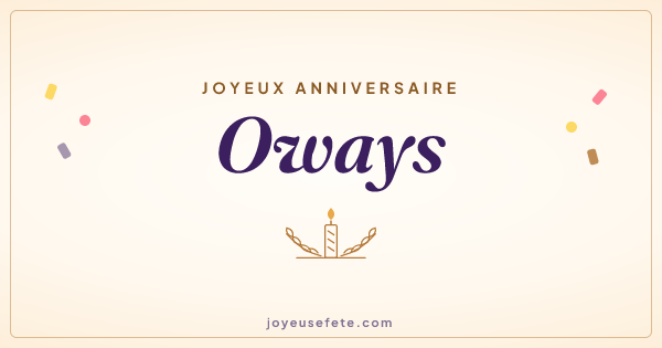 Image « Joyeux anniversaire Oways » au format large