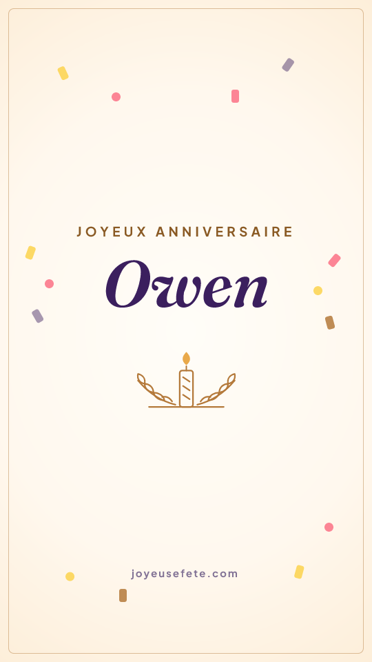 Image « Joyeux anniversaire Owen » au format story