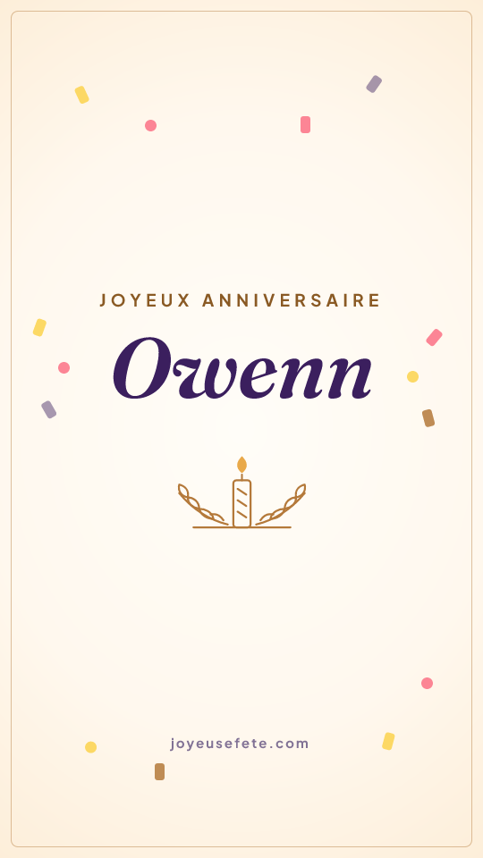 Image « Joyeux anniversaire Owenn » au format story