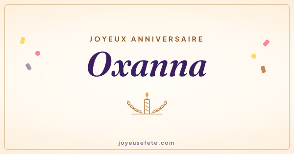 Image « Joyeux anniversaire Oxanna » au format large