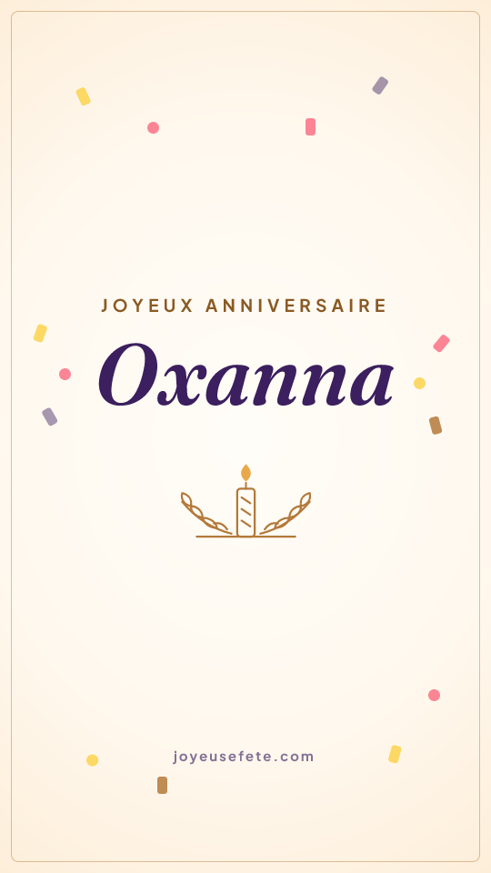 Image « Joyeux anniversaire Oxanna » au format story