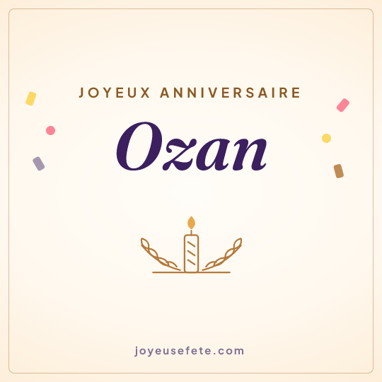 Image carrée « Joyeux anniversaire Ozan » pour WhatsApp