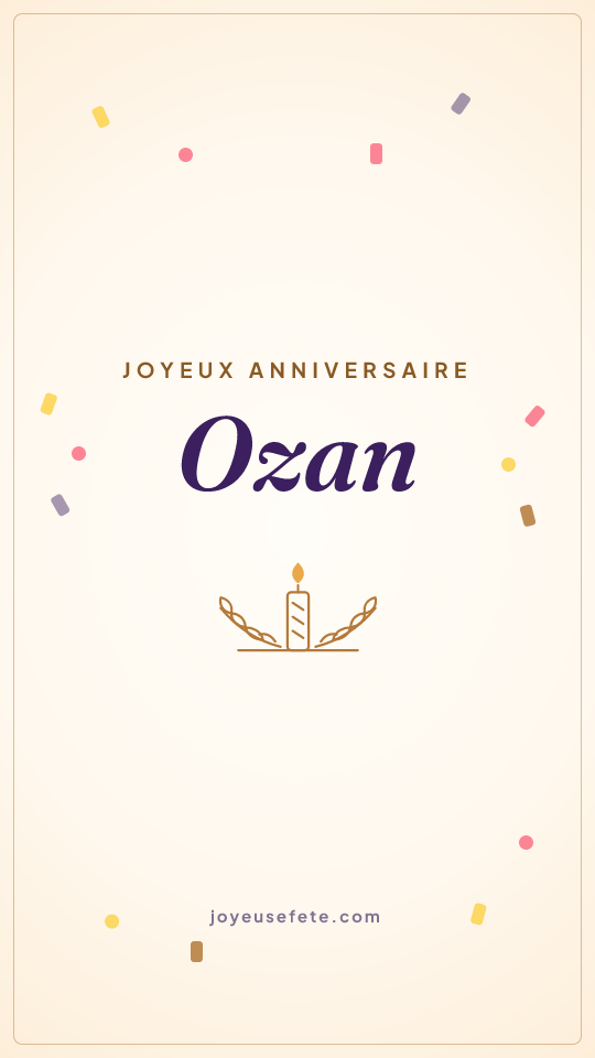 Image « Joyeux anniversaire Ozan » au format story