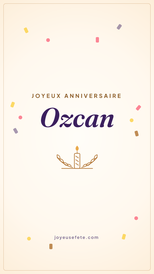 Image « Joyeux anniversaire Ozcan » au format story