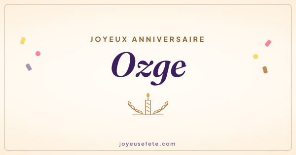 Image « Joyeux anniversaire Ozge » au format large