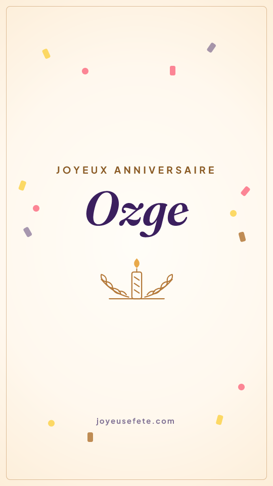 Image « Joyeux anniversaire Ozge » au format story