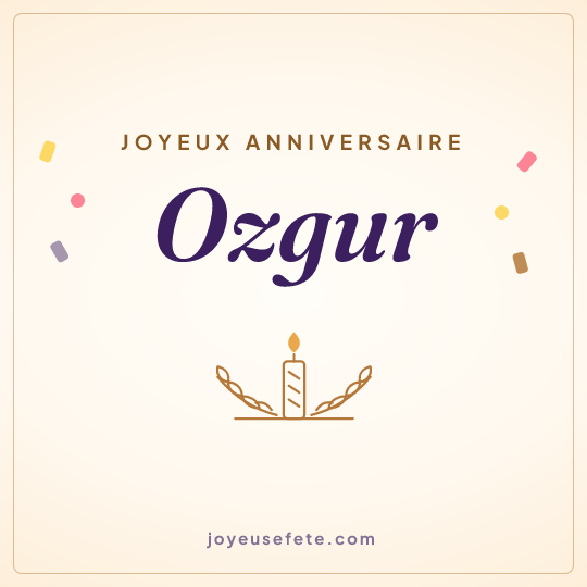 Image carrée « Joyeux anniversaire Ozgur » pour WhatsApp