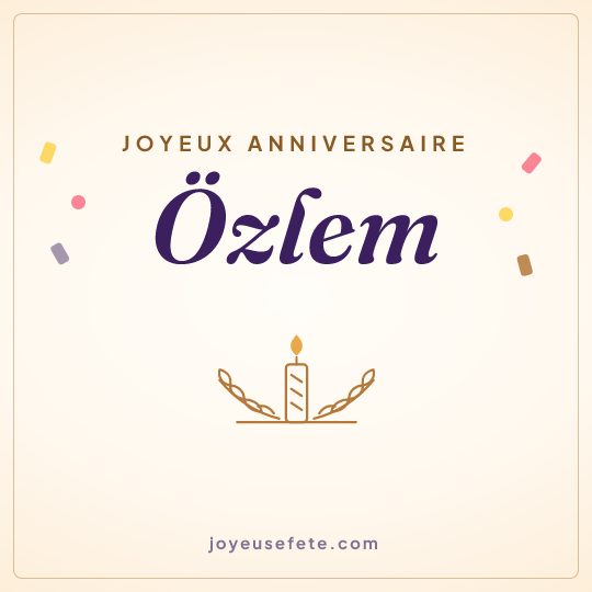 Image carrée « Joyeux anniversaire Özlem » pour WhatsApp