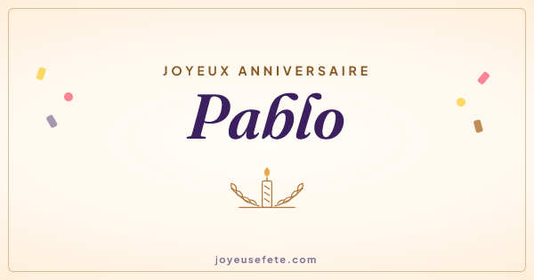 Image « Joyeux anniversaire Pablo » au format large