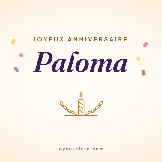 Image carrée « Joyeux anniversaire Paloma » pour WhatsApp