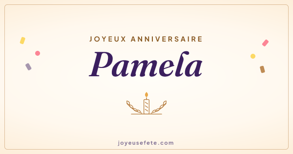 Image « Joyeux anniversaire Pamela » au format large