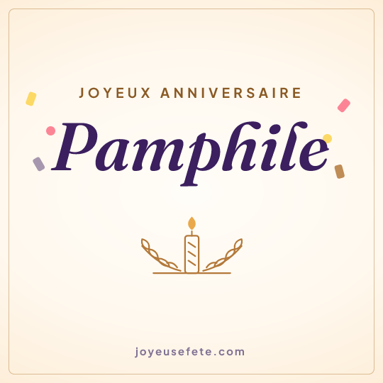 Image carrée « Joyeux anniversaire Pamphile » pour WhatsApp