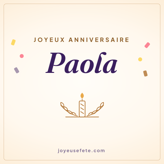 Image carrée « Joyeux anniversaire Paola » pour WhatsApp