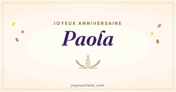 Image « Joyeux anniversaire Paola » au format large