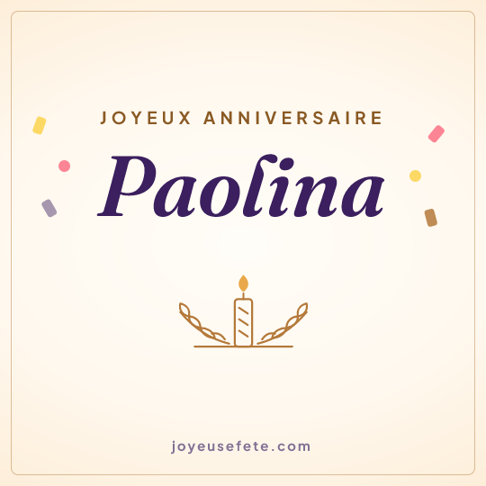 Image carrée « Joyeux anniversaire Paolina » pour WhatsApp