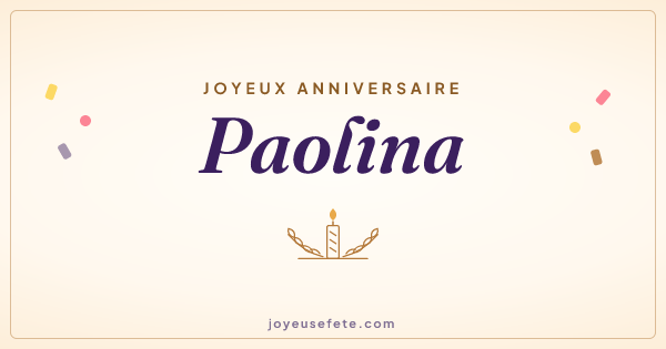 Image « Joyeux anniversaire Paolina » au format large