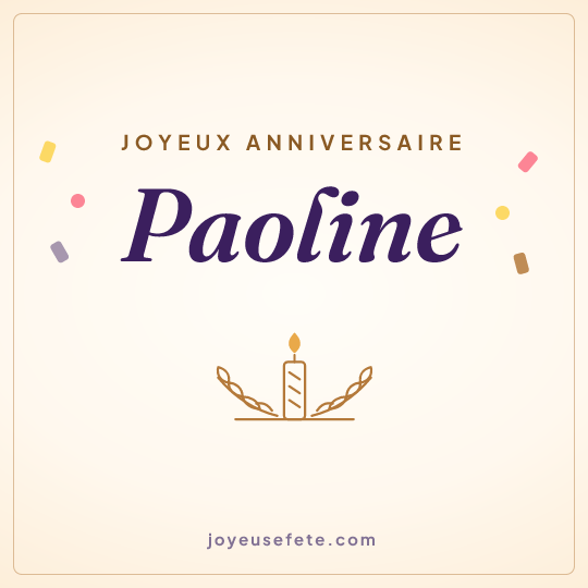 Image carrée « Joyeux anniversaire Paoline » pour WhatsApp