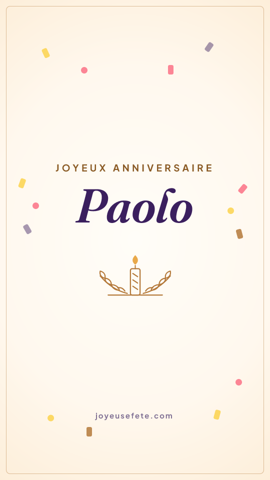 Image « Joyeux anniversaire Paolo » au format story