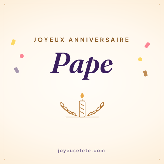 Image carrée « Joyeux anniversaire Pape » pour WhatsApp