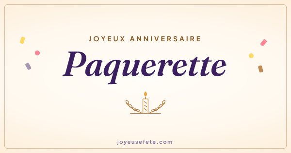 Image « Joyeux anniversaire Paquerette » au format large