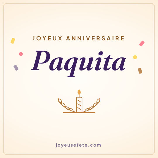 Image carrée « Joyeux anniversaire Paquita » pour WhatsApp