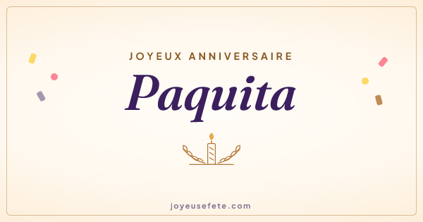 Image « Joyeux anniversaire Paquita » au format large