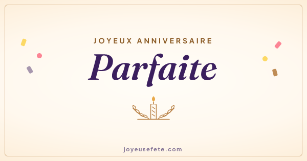 Image « Joyeux anniversaire Parfaite » au format large