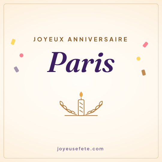 Image carrée « Joyeux anniversaire Paris » pour WhatsApp