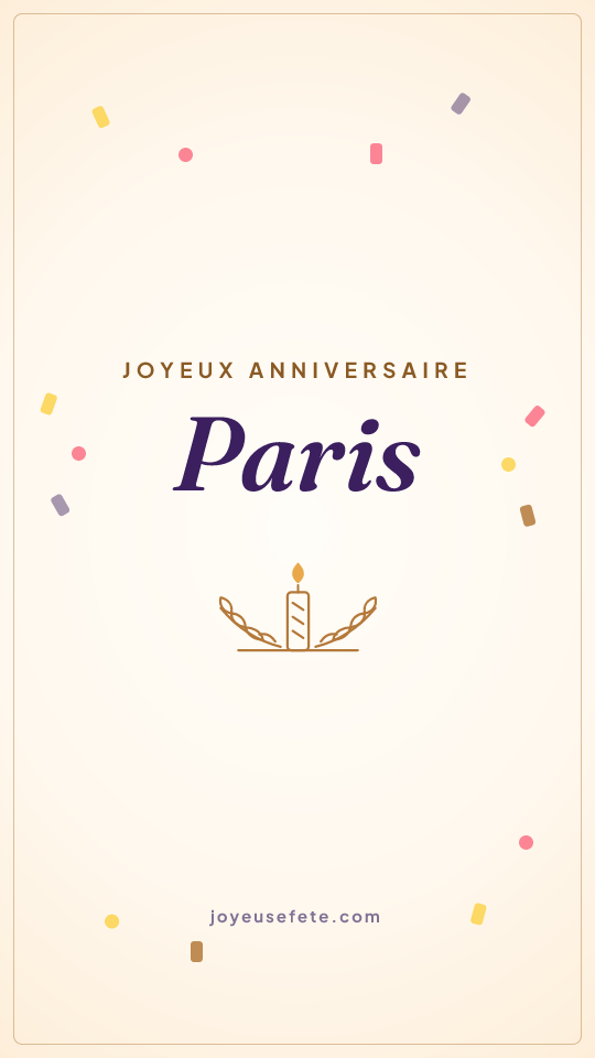 Image « Joyeux anniversaire Paris » au format story