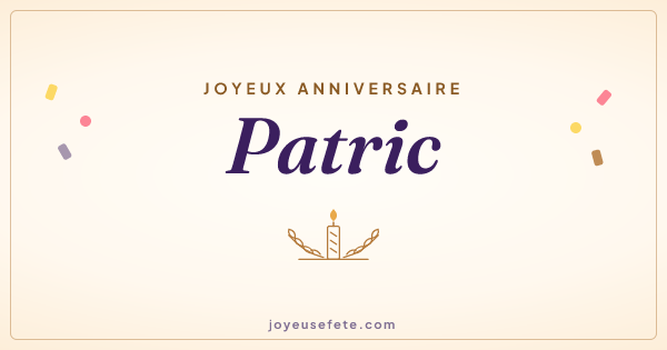 Image « Joyeux anniversaire Patric » au format large