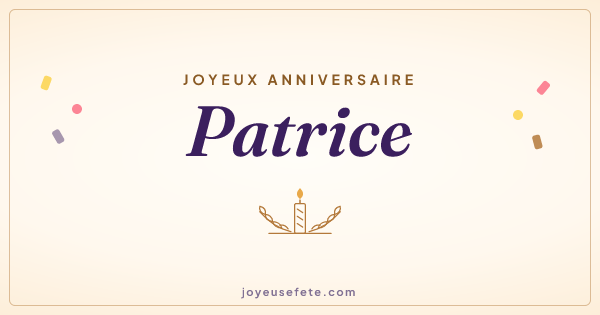 Image « Joyeux anniversaire Patrice » au format large