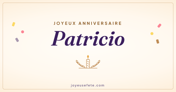 Image « Joyeux anniversaire Patricio » au format large