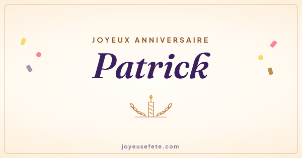Image « Joyeux anniversaire Patrick » au format large